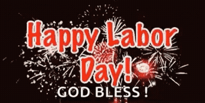 Happy Labor Day With Fireworks GIF