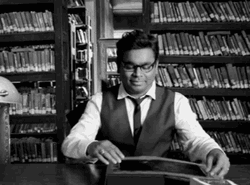 Happy Library Reading A.R. Rahman  GIF