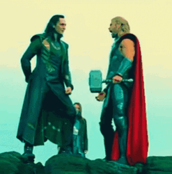 Happy Loki Talking With Thor GIF