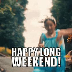 Happy Long Weekend Petal Shower  GIF