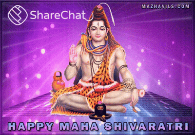 Happy Maha Shivaratri Shiva on Purple Background