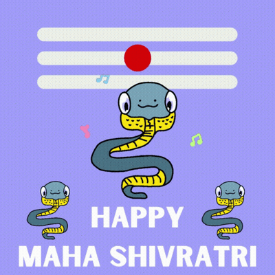 Happy Maha Shivratri Poster With Snake GIF