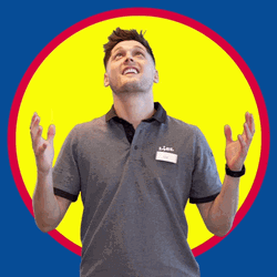Happy Man Catching Happy Birthday Balloons GIF