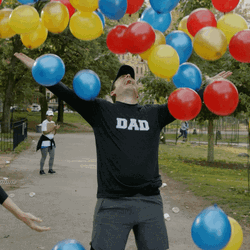 Happy Man In Balloons GIF