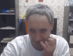 Happy Man Nail Biter GIF