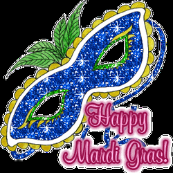Happy Mardi Gras Mask Sticker GIF