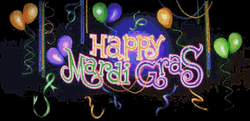 Happy Mardi Gras Neon Balloons