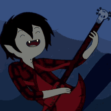 Happy Marshall Lee Adventure Time With Flaming Effects GIF