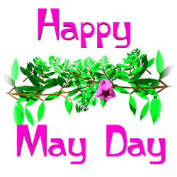Happy May Day Purple Flower GIF