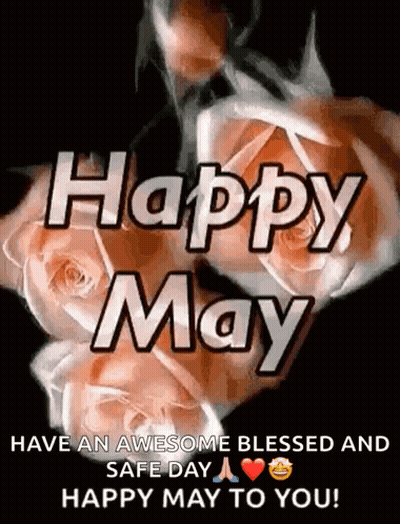 Happy May Roses With Blessings GIF