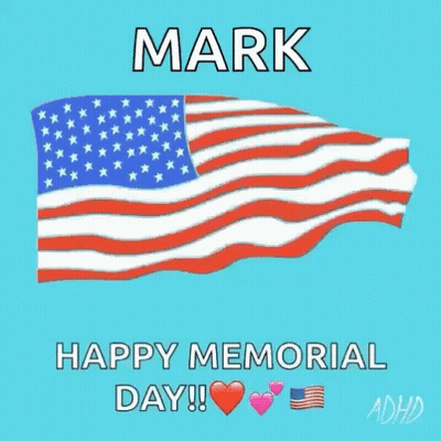 Happy Memorial Day Card With Flag And Mark GIF