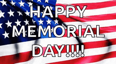 Happy Memorial Day Greeting With American Flag GIF