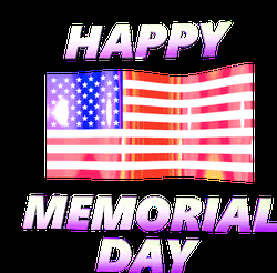 Happy Memorial Day USA Flag Glossy GIF