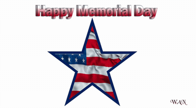 Happy Memorial Day Waving Star GIF