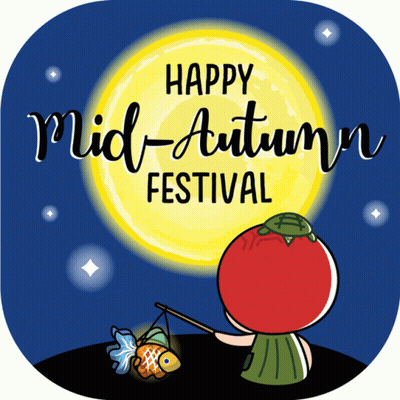 Happy Mid-Autumn Festival Poster With Tomato GIF
