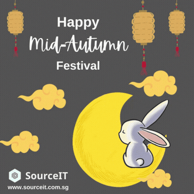 Happy Mid-Autumn Festival Rabbit On Moon GIF