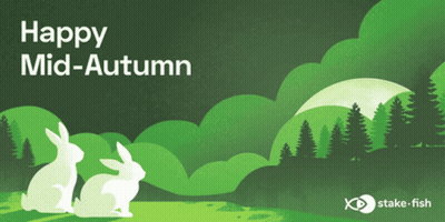 Happy Mid-Autumn On Green Background GIF