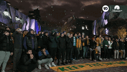 Happy Mob Rushing Out Starting Line GIF