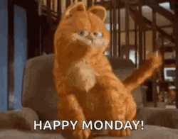 Happy Monday Smiling Garfield Dancing GIF