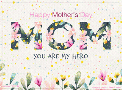 Happy Mother's Day Card With Mom Made Of Flowers GIF