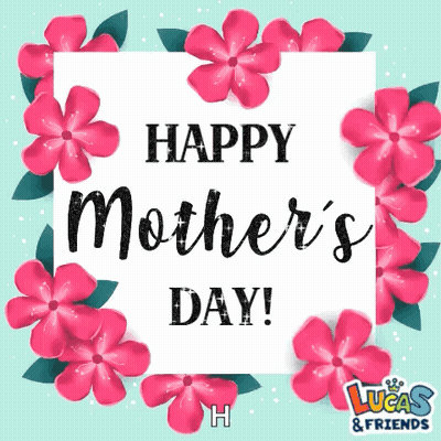 Happy Mother's Day Card With Pink Flowers GIF