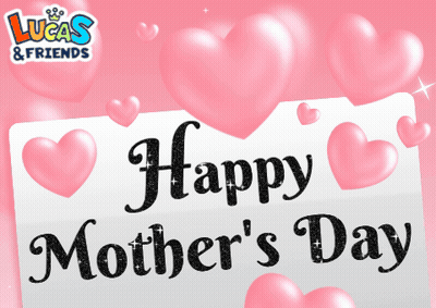 Happy Mother's Day Card With Pink Hearts GIF