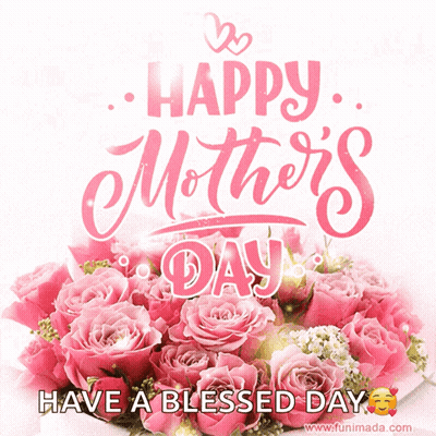 Happy Mother's Day Card With Pink Roses GIF
