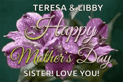 Happy Mother's Day Card With Purple Flowers GIF