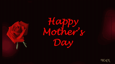 Happy Mother's Day Card With Red Balloons And Rose GIF