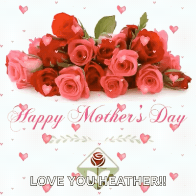 Happy Mother's Day Card With Roses And Hearts GIF