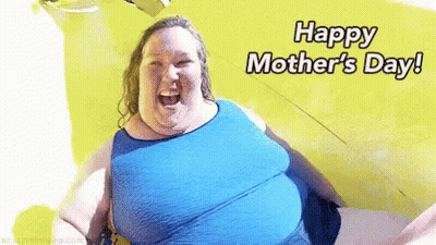 Happy Mother's Day Card With Woman In Blue GIF