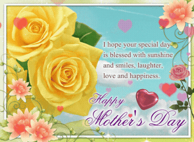 Happy Mother's Day Card With Yellow Roses GIF