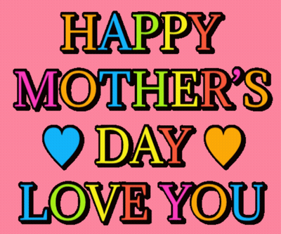 Happy Mother's Day Colorful Text Pink Background GIF