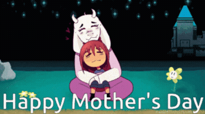 Happy Mother's Day Greeting Card Cartoon Hugging Child GIF