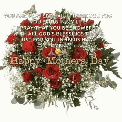 Happy Mothers Day Bouquet Of Red Roses GIF