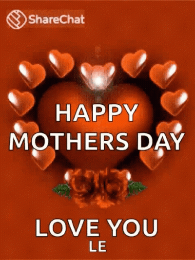 Happy Mothers Day Card With Hearts GIF
