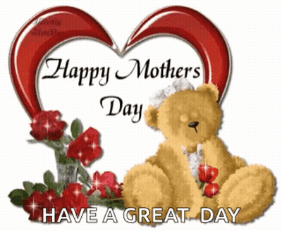 Happy Mothers Day Card With Teddy Bear GIF