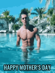 Happy Mothers Day Daughter In The Pool GIF