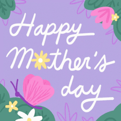 Happy Mothers Day Funny Purple Background GIF