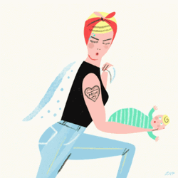 Happy Mothers Day Funny Super Mom GIF