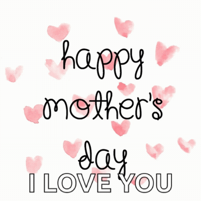 Happy Mothers Day I Love You Pink Hearts GIF
