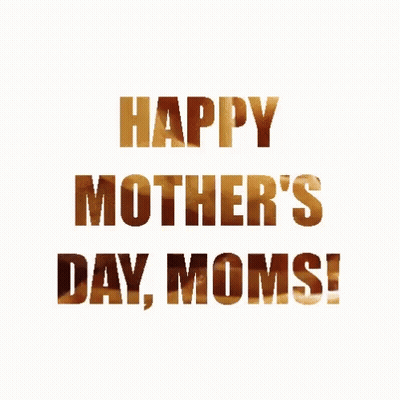 Happy Mothers Day Mom In Gold Letters GIF