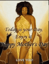 Happy Mothers Day Niece Sparkling Gold Gown  GIF