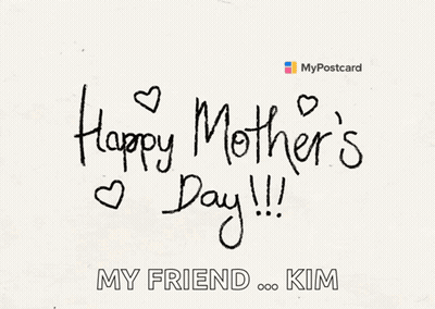 Happy Mothers Day Postcard With Hearts GIF