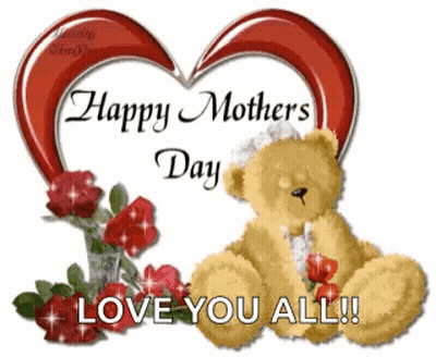 Happy Mothers Day Teddy Bear Card GIF