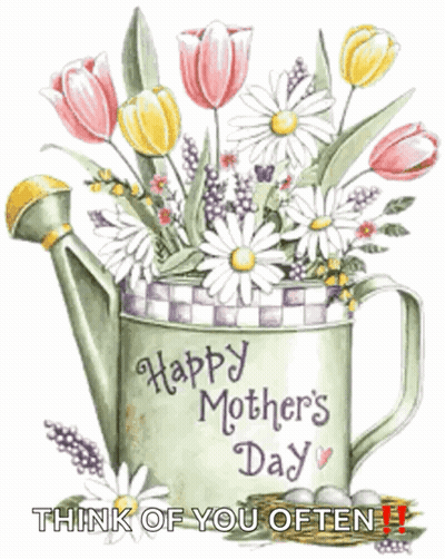 Happy Mothers Day Watering Can GIF
