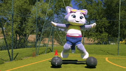 Happy Moving Cat Mascot GIF