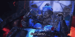 Happy Mr Freeze Cool Party Fist Pump GIF