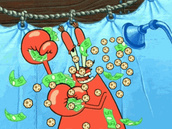 Happy Mr Krabs Money Shower GIF