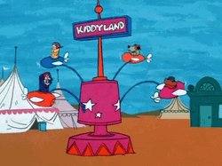 Happy Muttley Riding Carnival Ride GIF